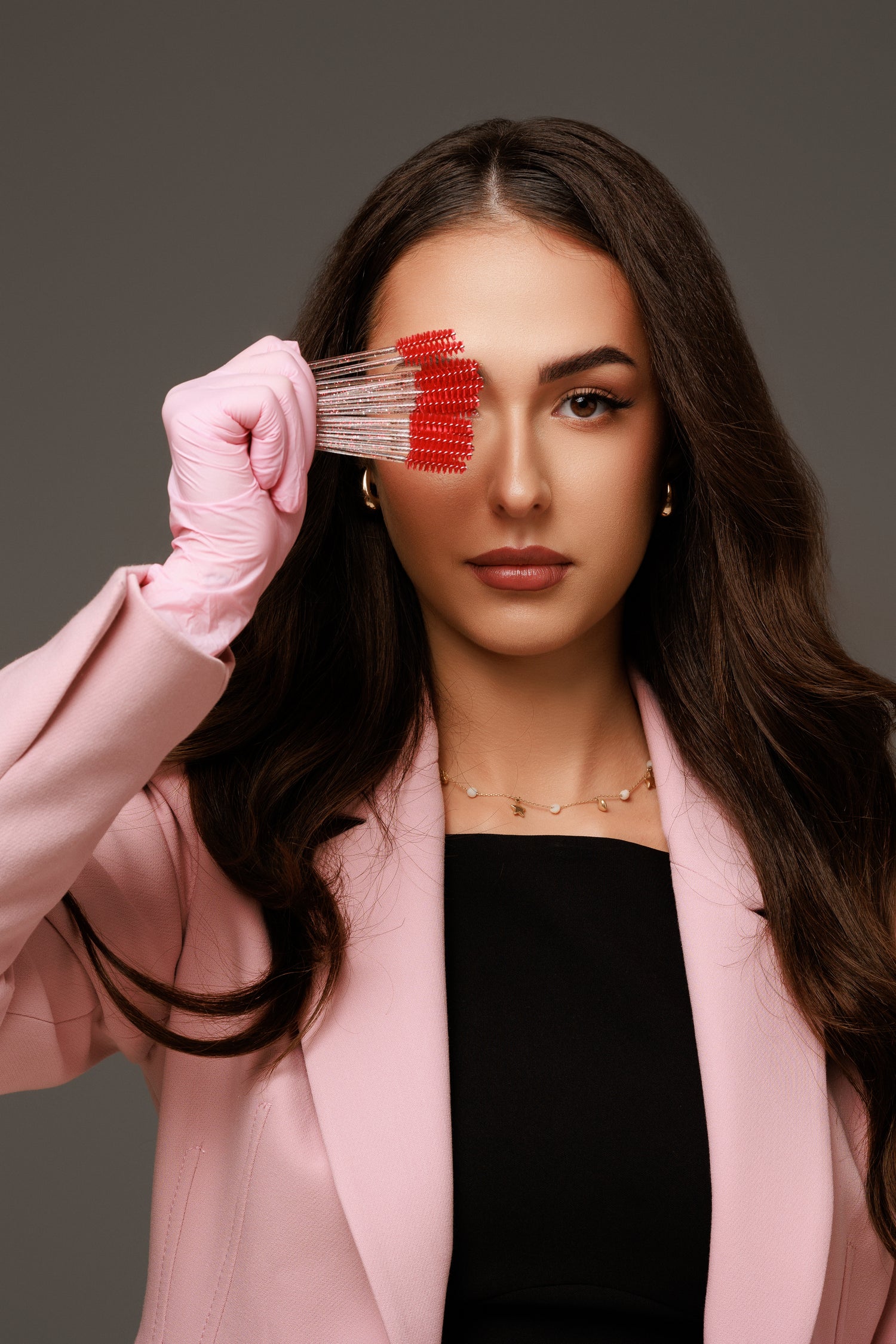 Marisa Andrei instructing future lash artists at her London lash academy