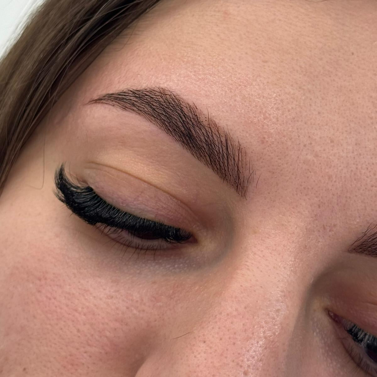 Volume lash extension results on client, created by Marisa Andrei in London